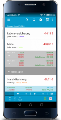 Haushaltsbuch-App-Android-Tagessaldo